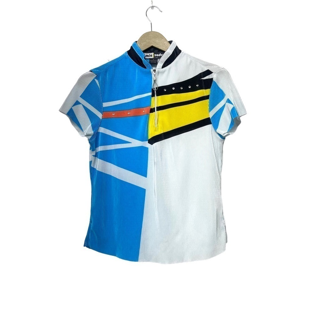 Jamie Sadock Abstract Colorful 1/4 Zip Golf Shirt Size Small Preppy Outdoor